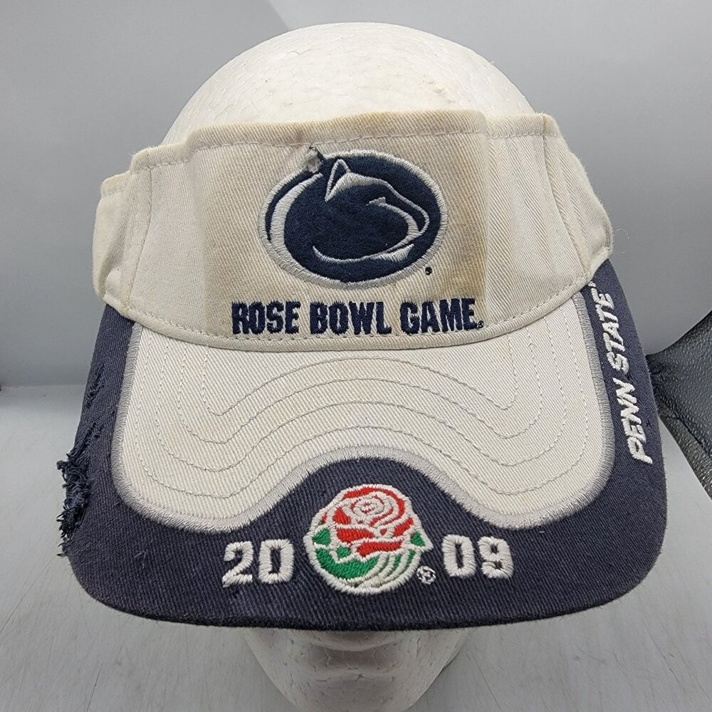 2009 Rose Bowl Penn State Adults White Blue Visor Hat Gameday Authentics Sports